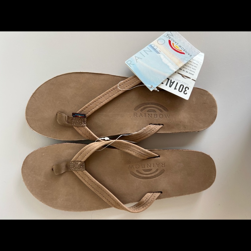 Rainbow flip flops NWT